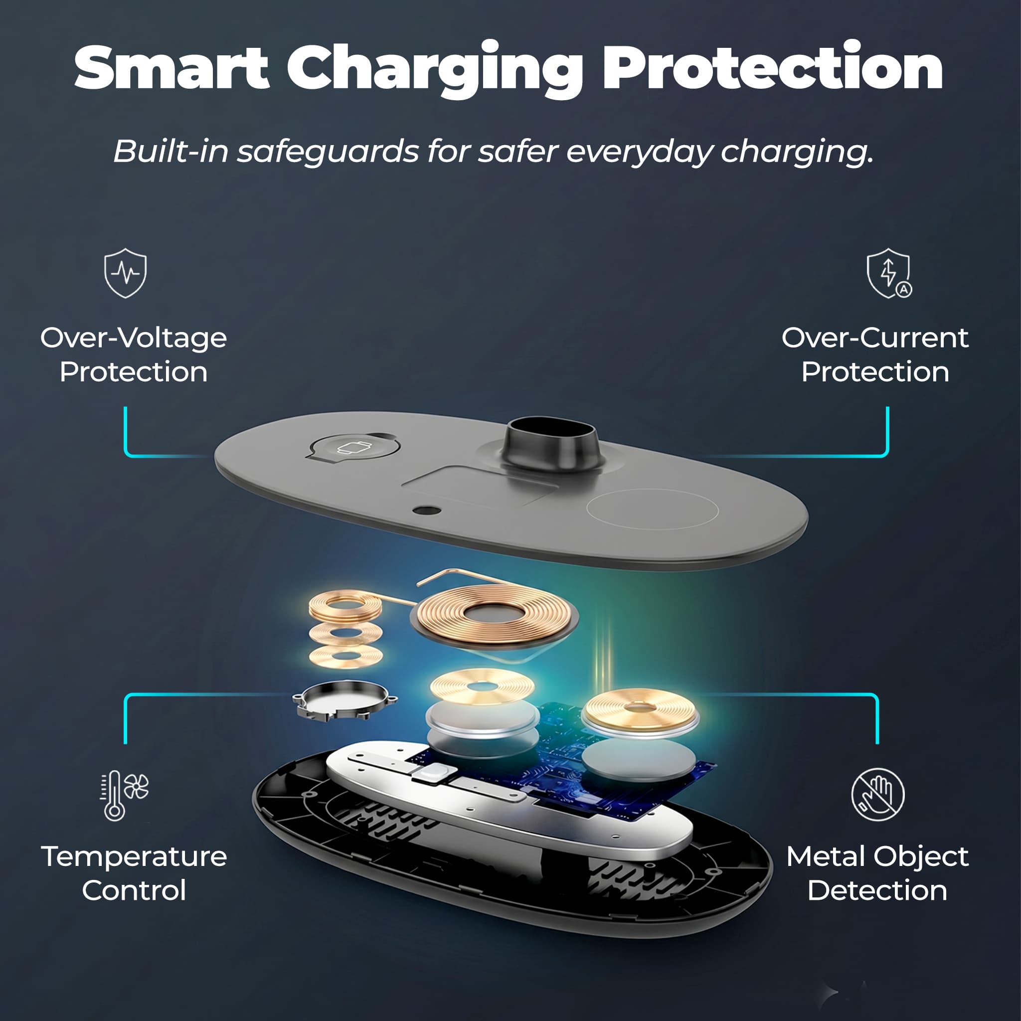 BeFox headphone stand being detached from the charging base